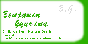benjamin gyurina business card