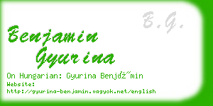 benjamin gyurina business card